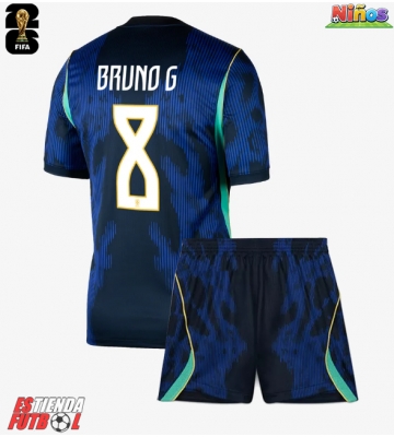 Brasil Bruno Guimaraes #8 Segunda Equipación Niños Mundial 2026 Manga Corta (+ Pantalones cortos)